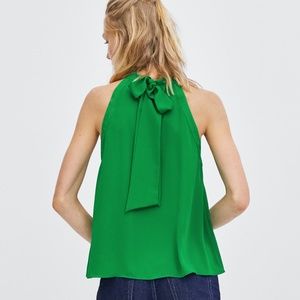 NEW ZARA Silky Green sleeveless Blouse - M